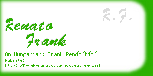 renato frank business card